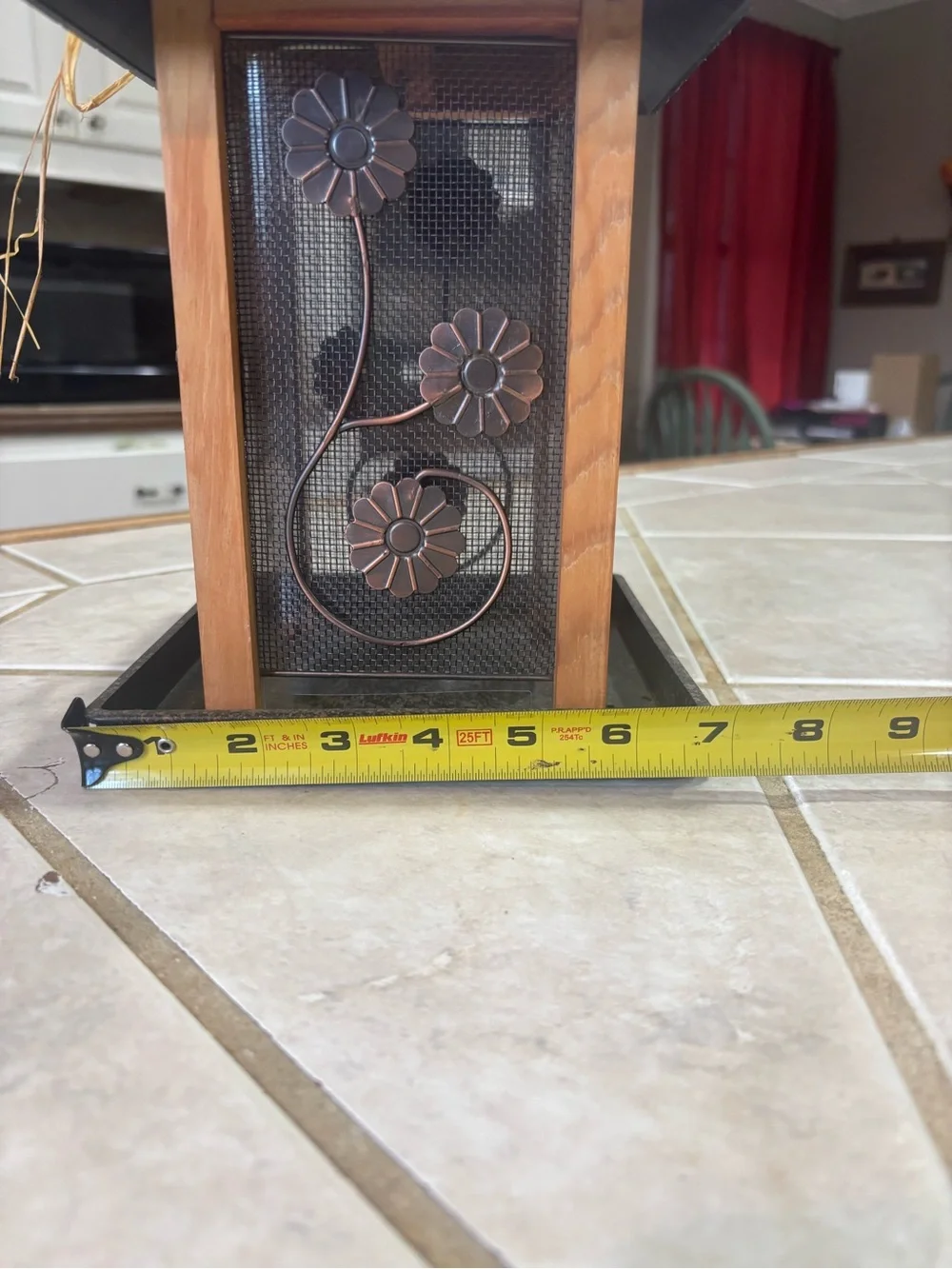 Rustic Copper Floral Bird Feeder